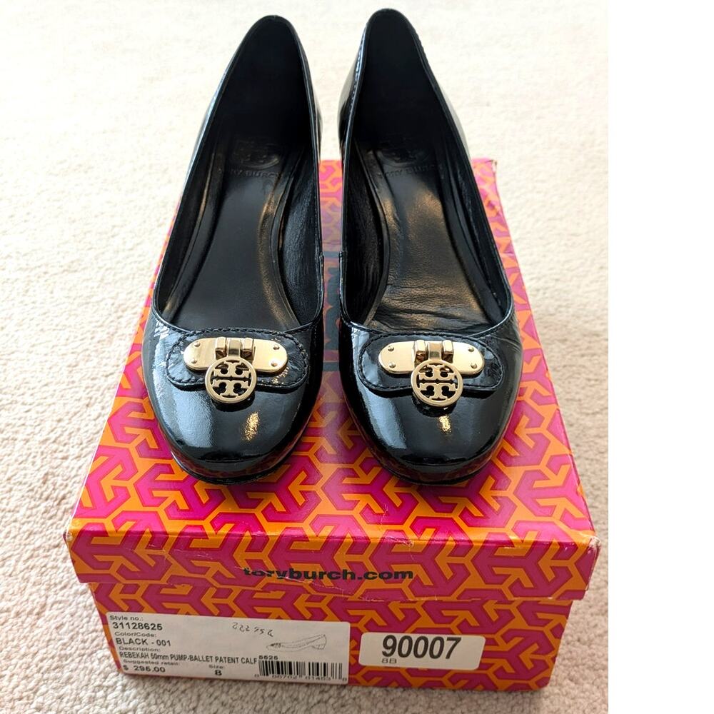 Women's Tory Burch Black Patent Leather Pumps